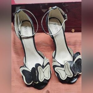 Bijou Black and Cream Butterfly Heels